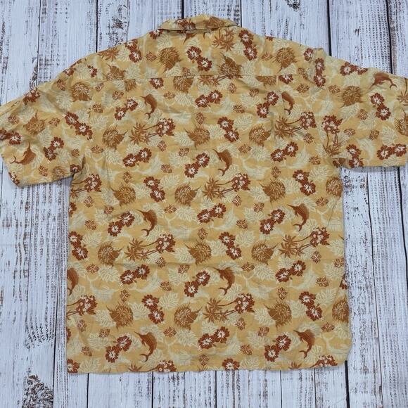 Columbia Hawaiian Fish Print Linen Cotton Shirt Men’s XL Aloha Beach Vibes - Picture 2 of 7